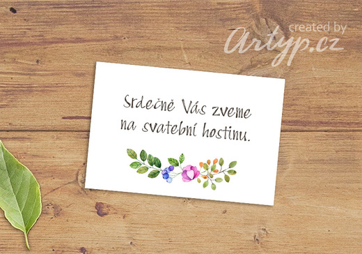pozvánka na svatební hostinu věnec