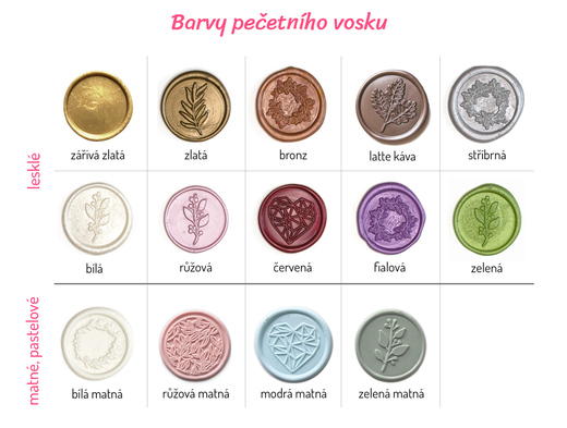 barvy vosku svatebních pečetí